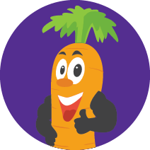 image: A cartoon carrot holding a thumbsup